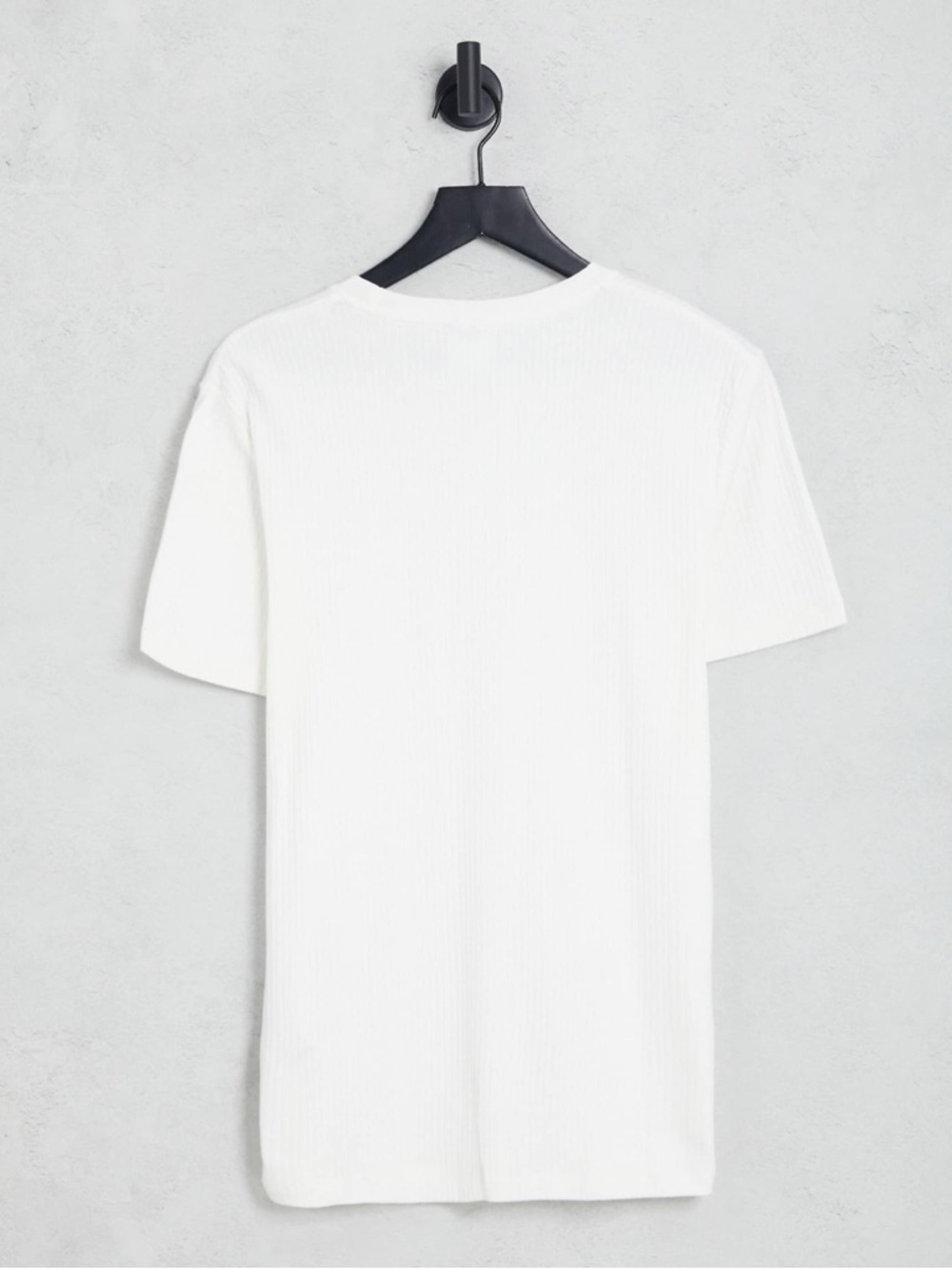 Jack & Jones Originals White Ribbed Crew Neck T-Shirt - Picture 5 of 5